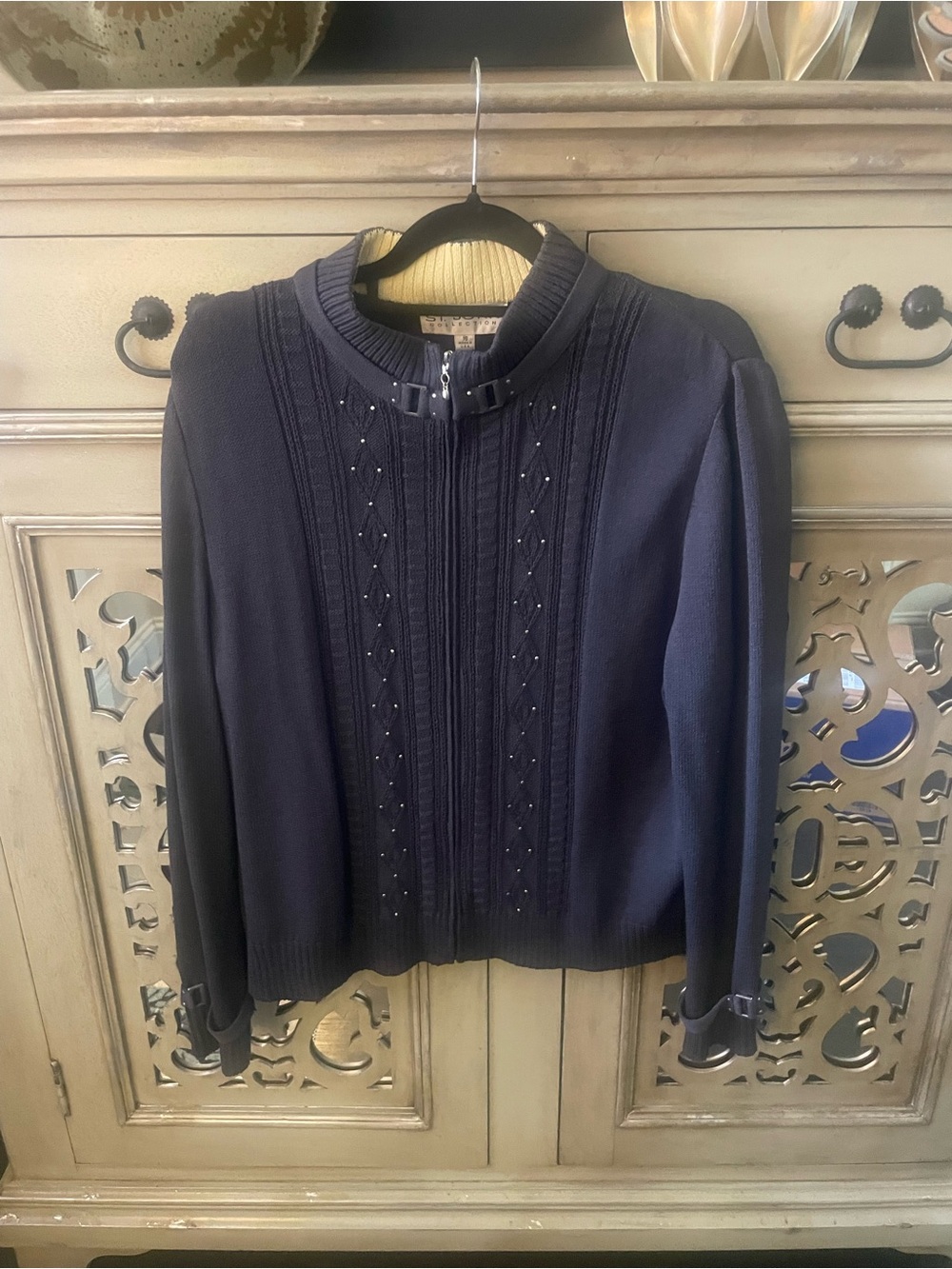 Classic St John Grey Zip-Front Women's Jacket